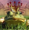 a toad wearing a jewelled crown
