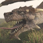 a dragon bearing its teeth